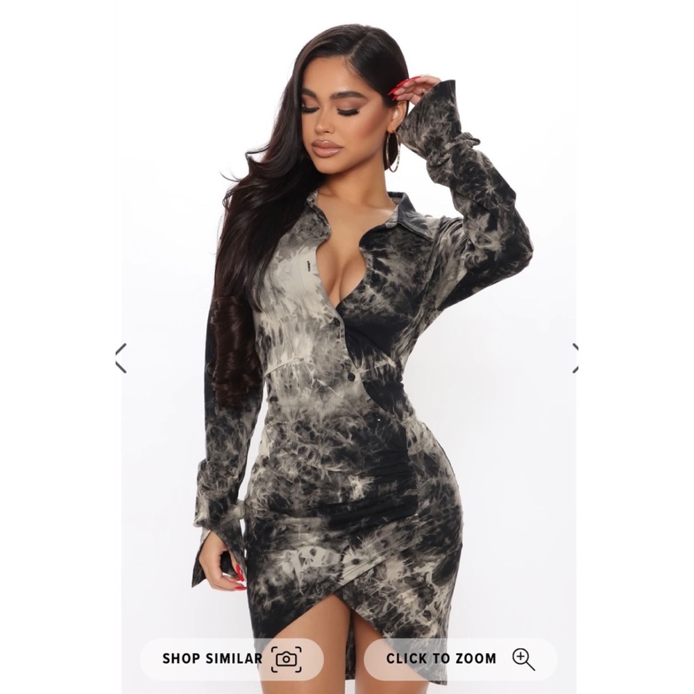 Tie dye button up dress